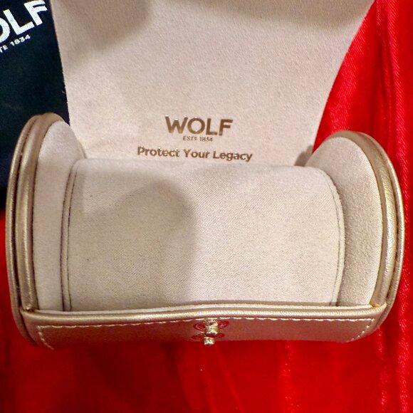 WOLF EST 1834 CHAMPAGNE FINE LEATHER WATCH JEWELRY CASE NEW WITHOUT TAGS (NWOT) - Picture 7 of 12